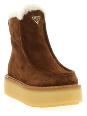 Prada Brown Calfskin Ankle Boots - EU39/US9