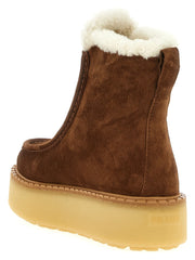 Prada Brown Calfskin Ankle Boots - EU39/US9