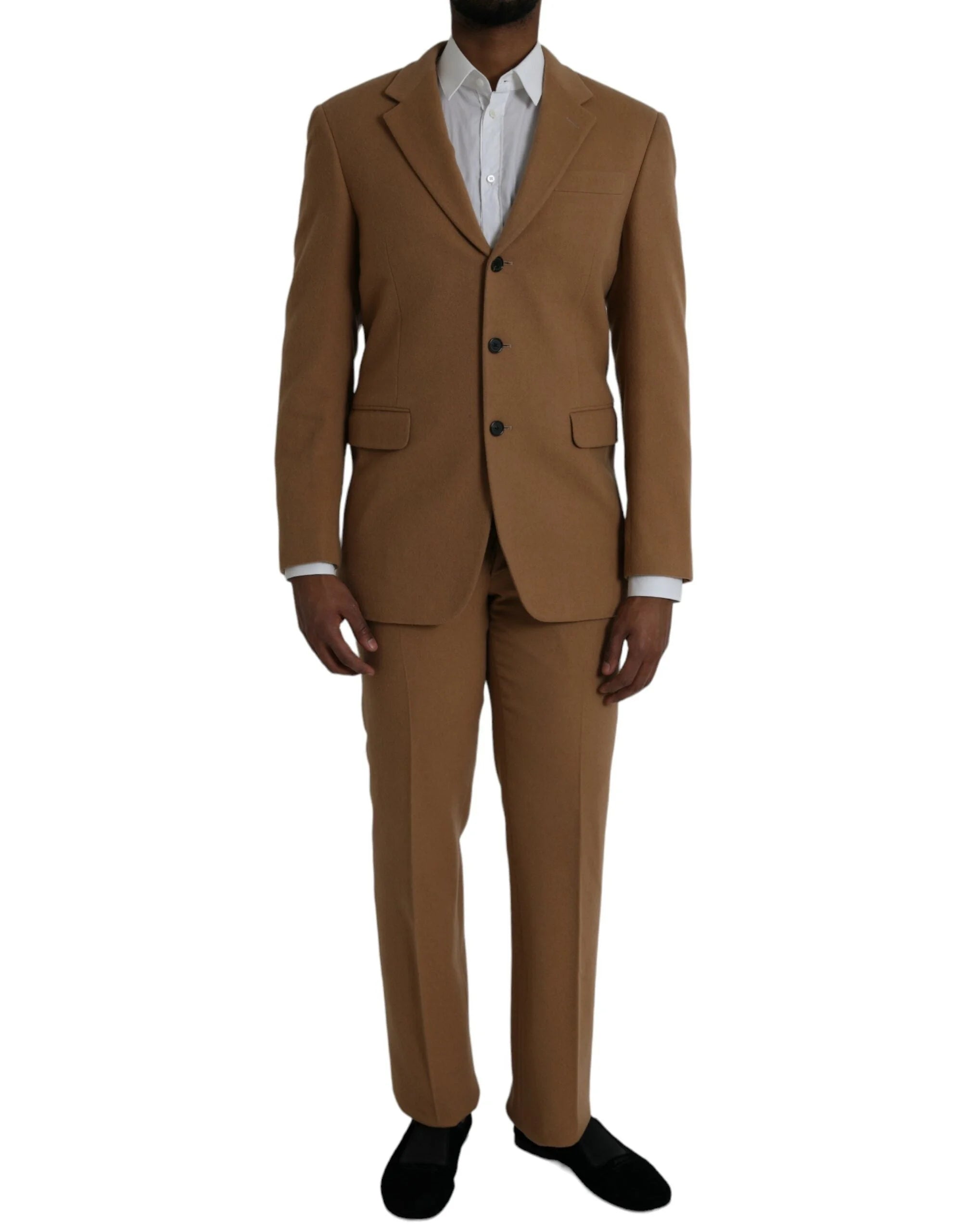 Prada Brown Cashmere 2 Piece Single Breasted Suit - Pant Suits