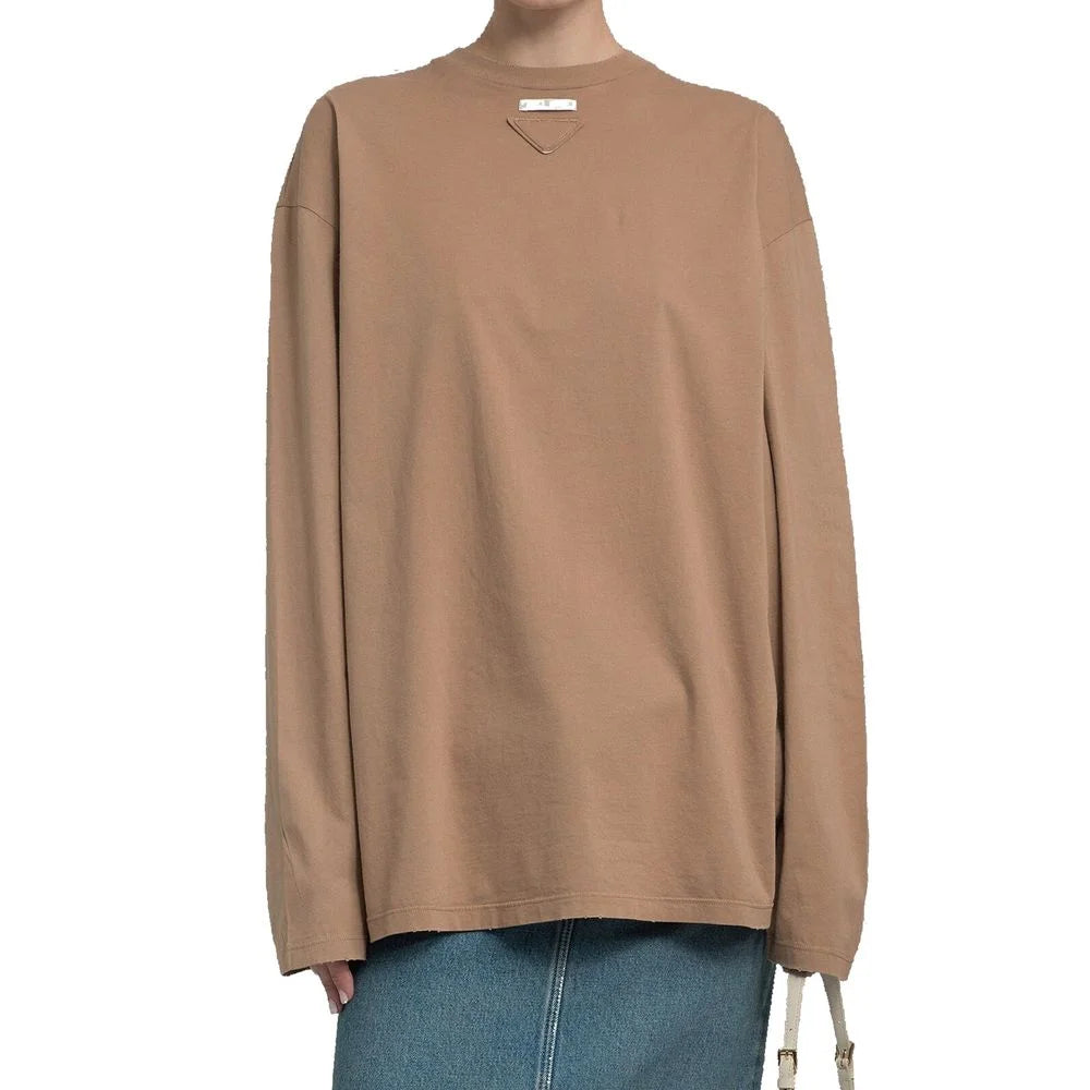 Prada Brown Cotton Long Sleeve T-Shirt - M