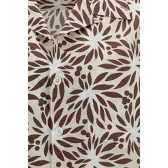 Prada Brown Cotton Pattern Shirt - XL