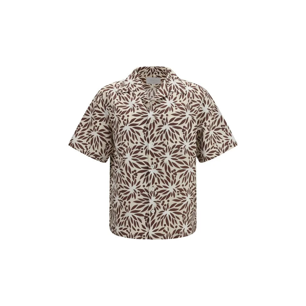 Prada Brown Cotton Pattern Shirt - XL