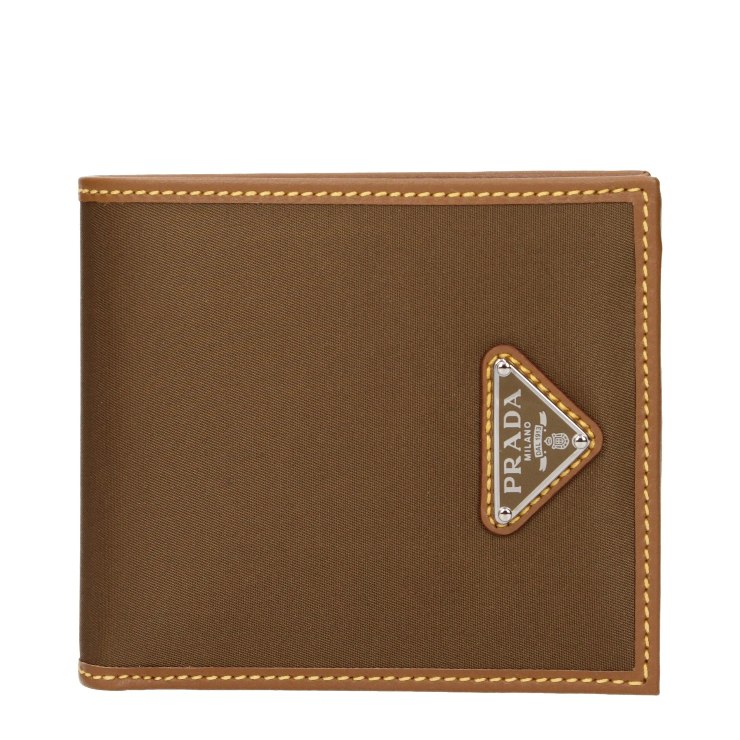 Prada Brown Fabric Wallets