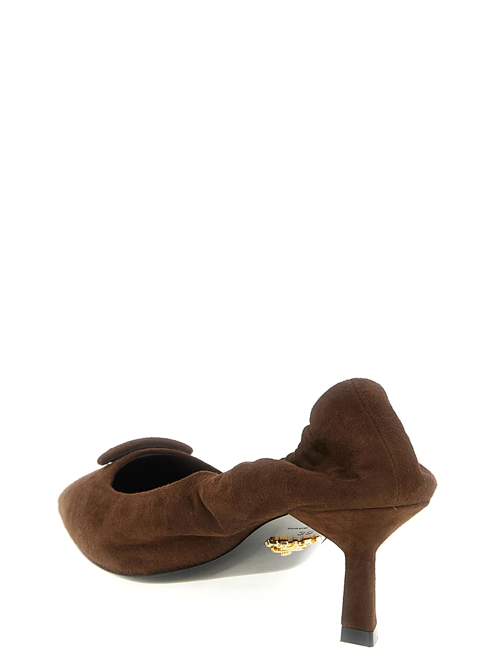 Prada Brown Lamb Leather Mid Heel Pumps - EU41/US11