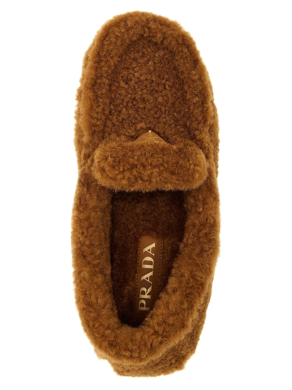 Prada Brown Lamb Leather Slip-On Loafers - EU36/US6