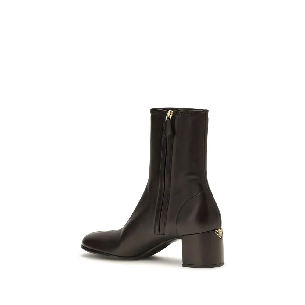 Prada Brown Lamb Ovis Aries Aries Ankle Boots - EU36/US6