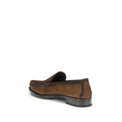 Prada Brown Leather Slip-On Loafers