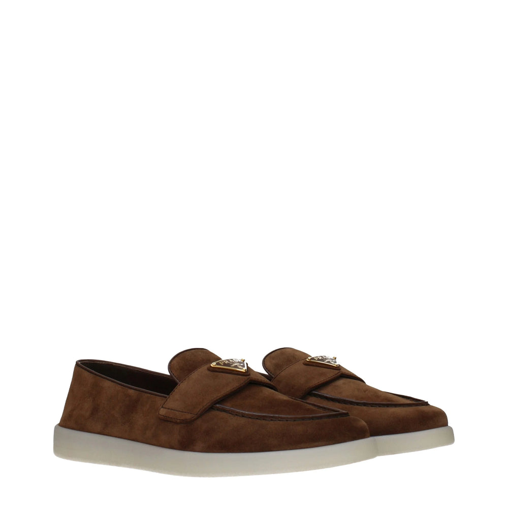 Prada Brown Leather Slip-On Loafers - EU36/US6