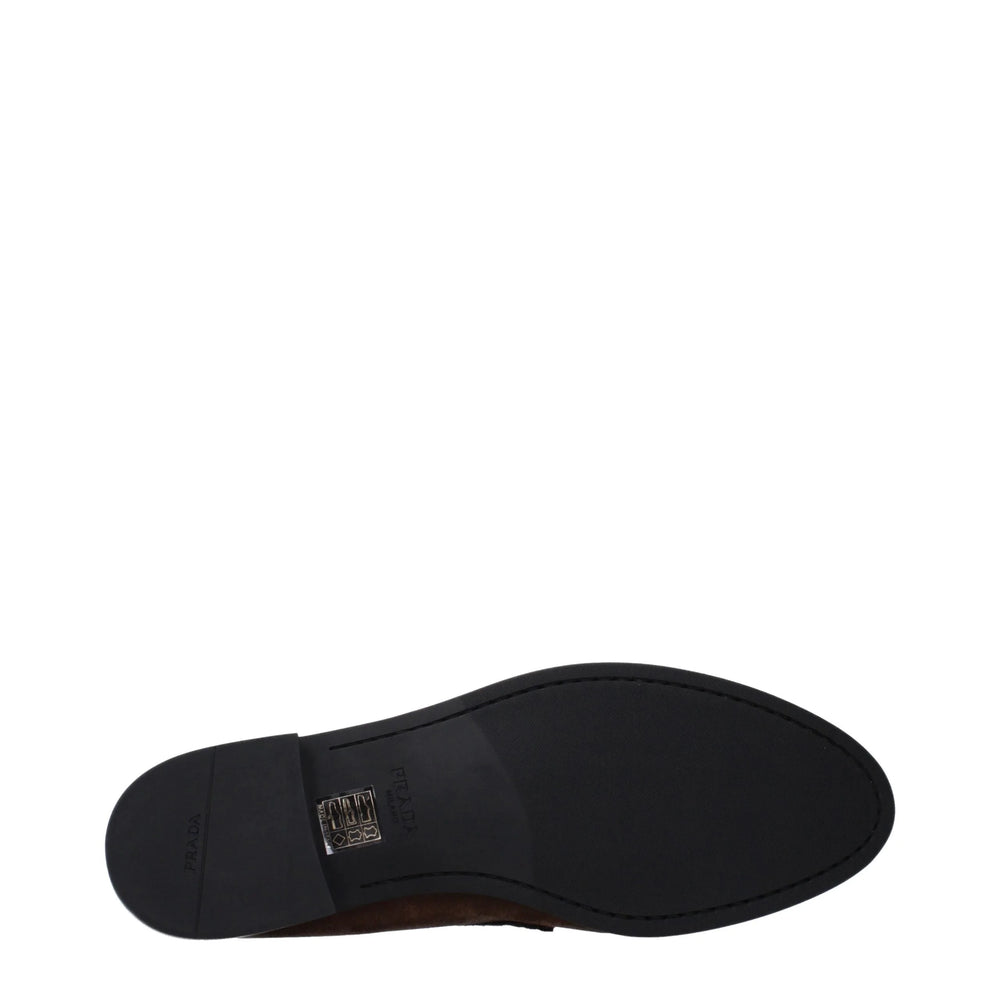 Prada Brown Leather Slip-On Loafers - EU40/US10