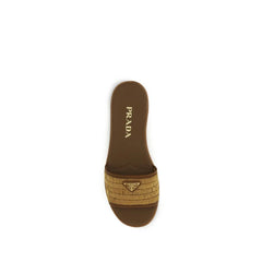 Prada Hnědé ráfové pantofle