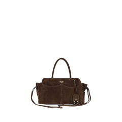 Prada Brown Suede Leather Shoulder Bag