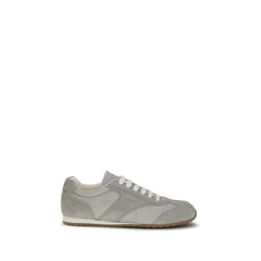 Prada Gray Calf Leather Bos Taurus Low Top Sneakers