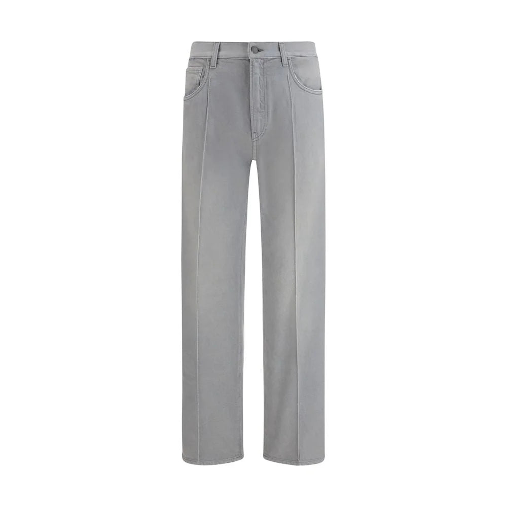 Prada Gray Cotton Straight-Leg Jeans