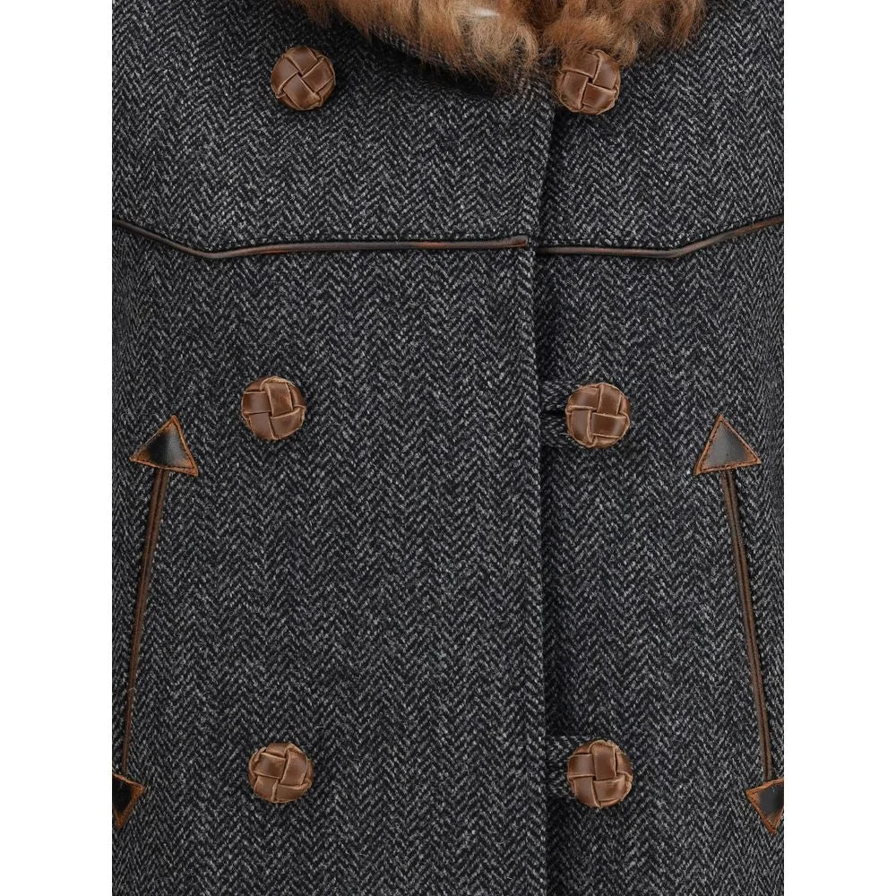 Prada Gray Fleece Wool Coat - IT36 | XS