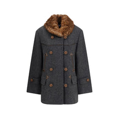 Prada Gray Fleece Wool Coat - IT38 | S