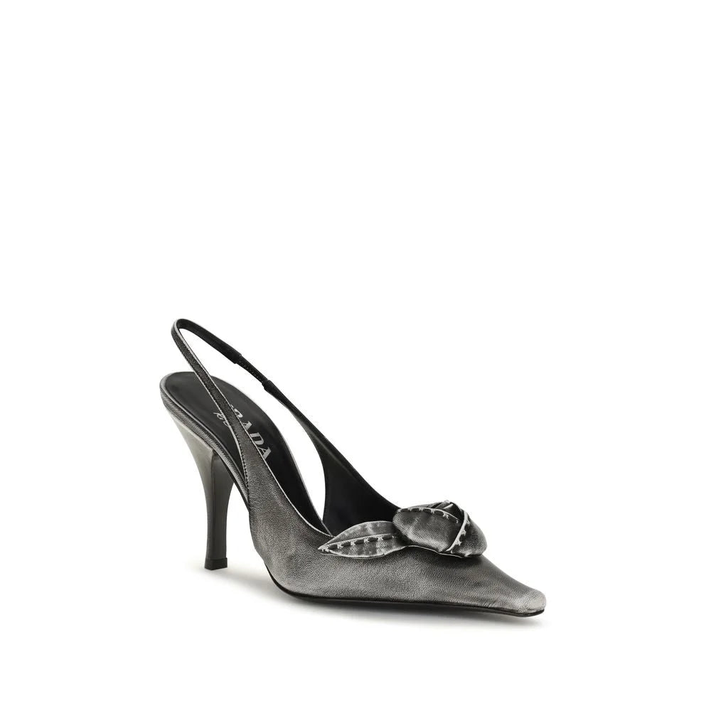 Prada Gray Goatskin High Heel Pumps