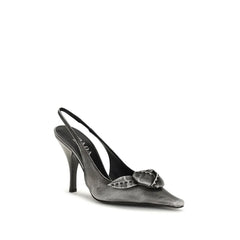 Prada Gray Goatskin High Heel Pumps