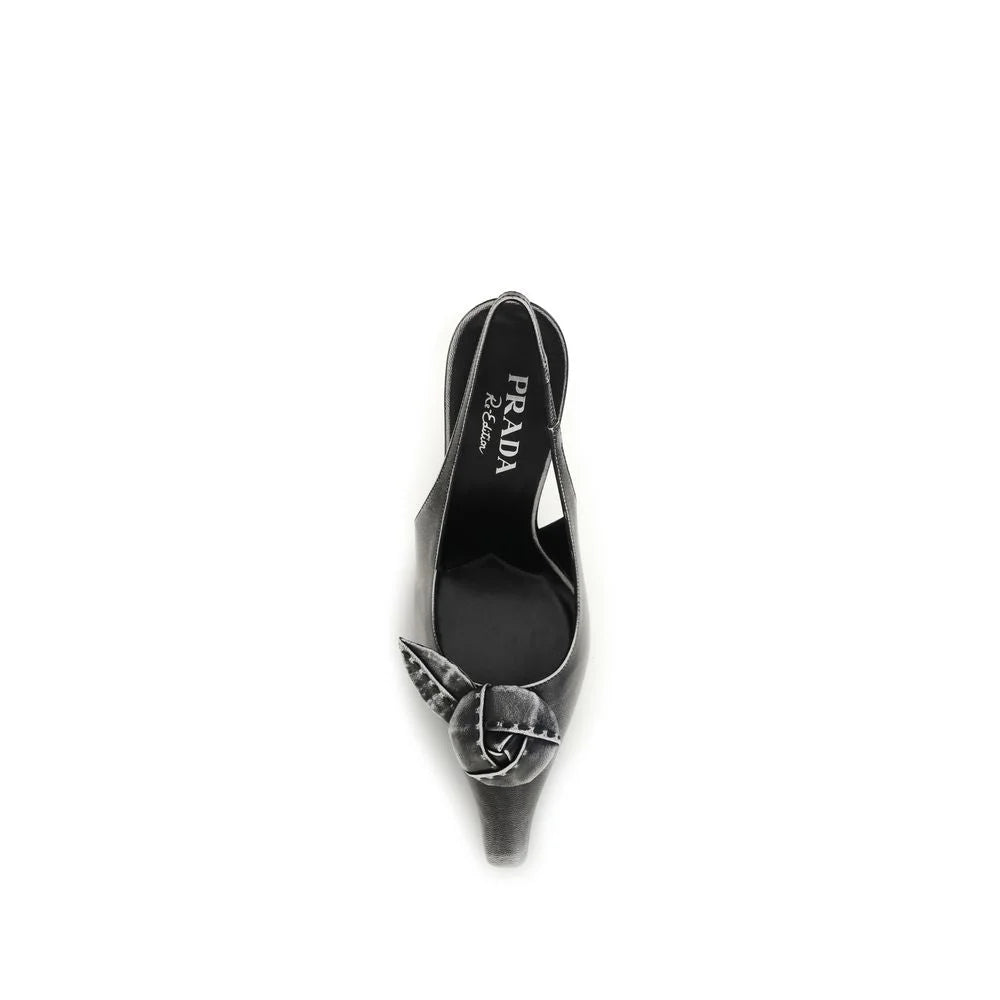 Prada Gray Goatskin High Heel Pumps