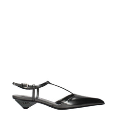 Prada Gray Leather Flat Sandals - EU36.5/US6.5