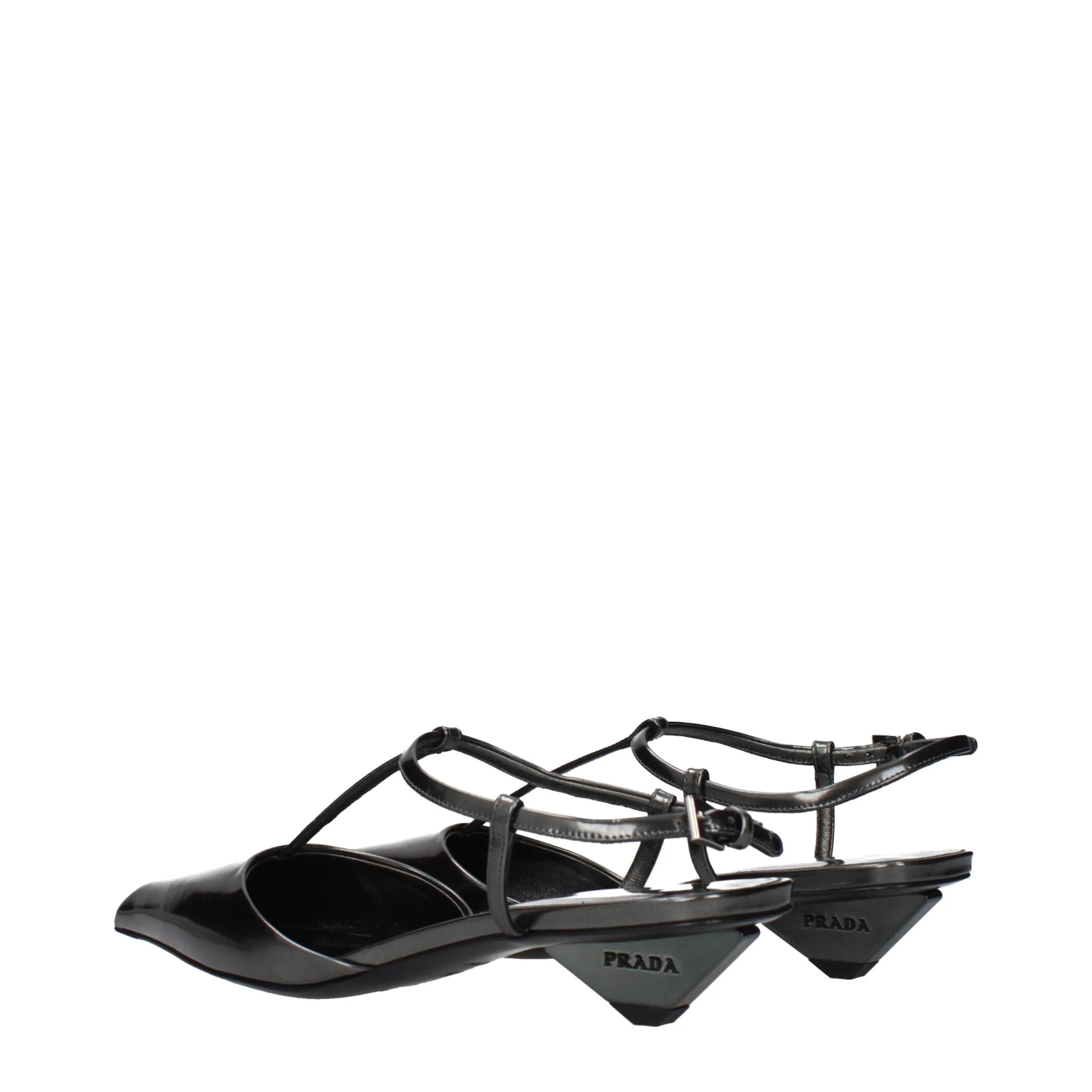 Prada Gray Leather Flat Sandals - EU36.5/US6.5