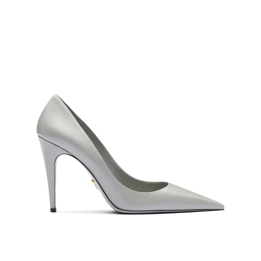Prada Gray Leather High Heel Pumps - EU36.5/US6.5