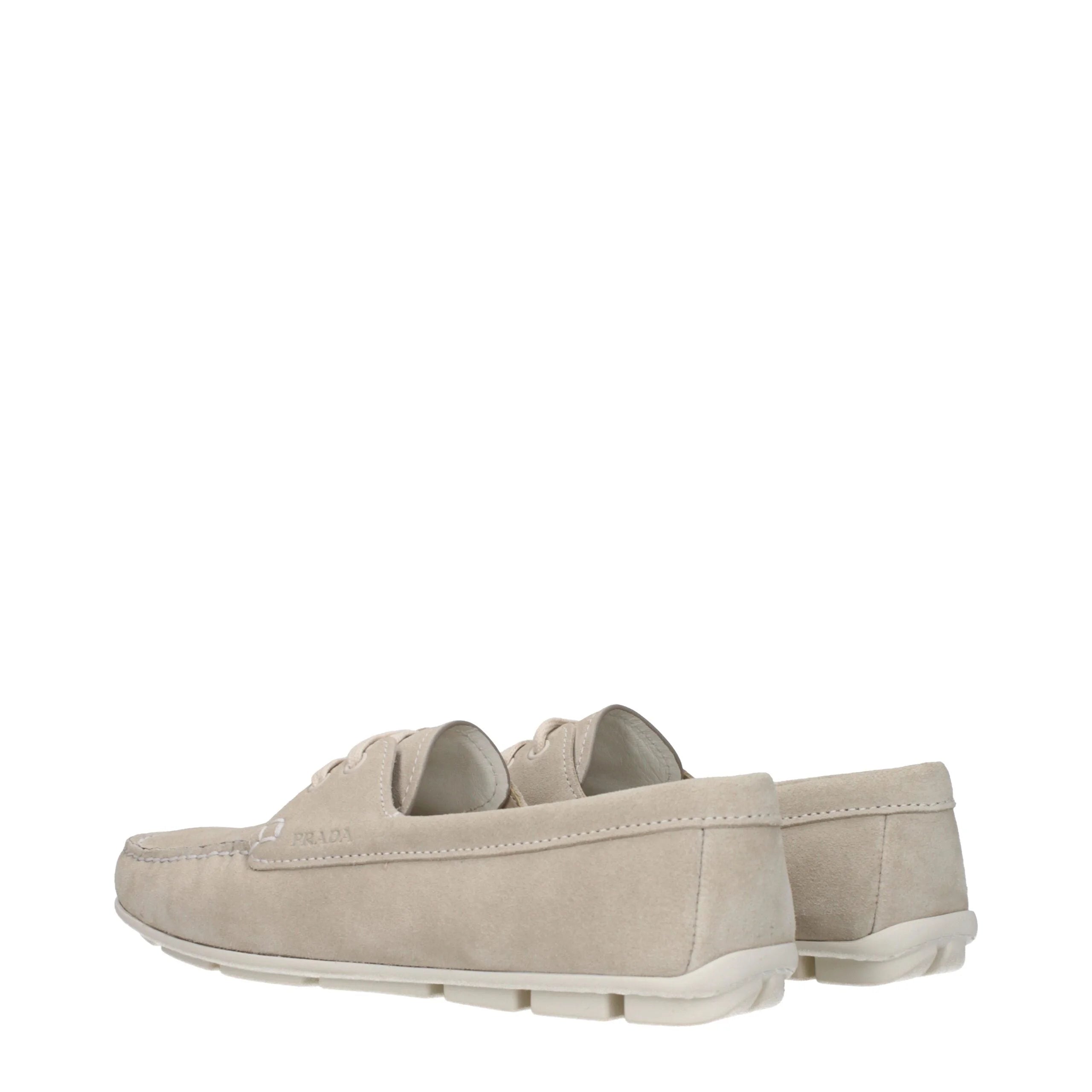 Prada Gray Leather Slip-On Loafers - EU36/US6