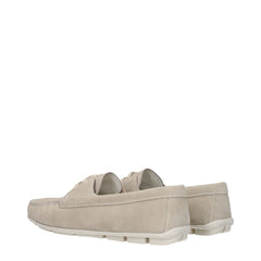 Prada Gray Leather Slip-On Loafers - EU36/US6