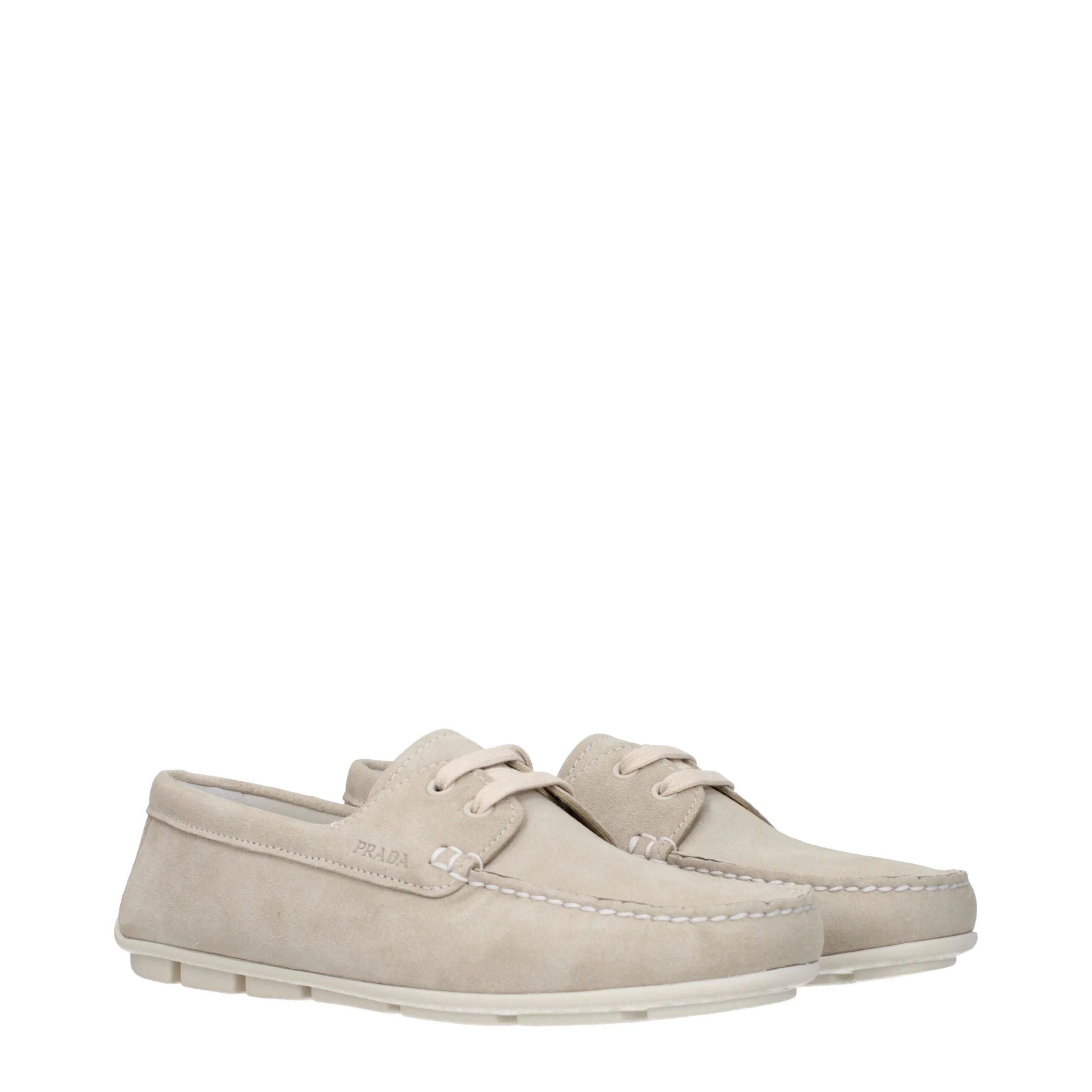 Prada Gray Leather Slip-On Loafers - EU36/US6