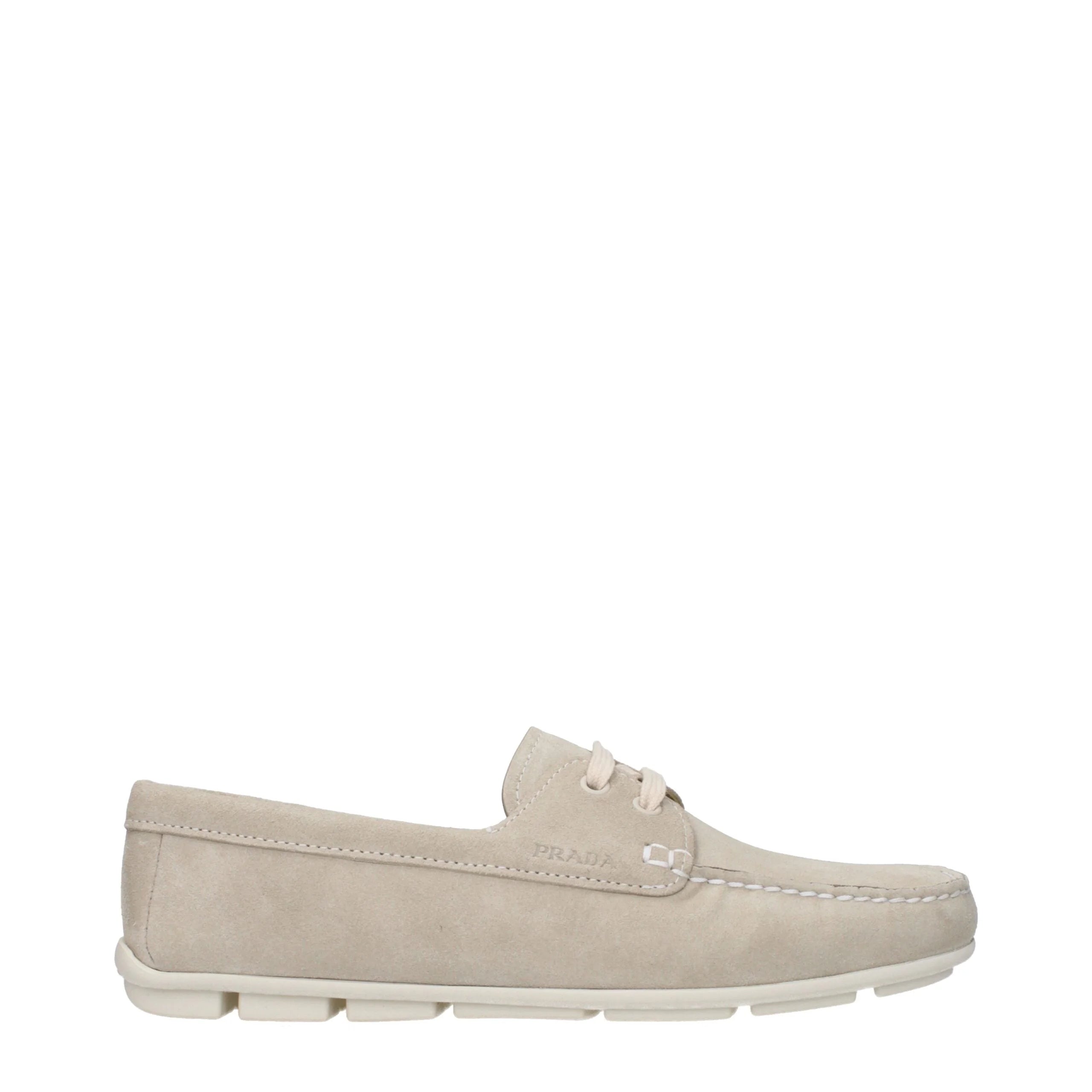 Prada Gray Leather Slip-On Loafers - EU36/US6