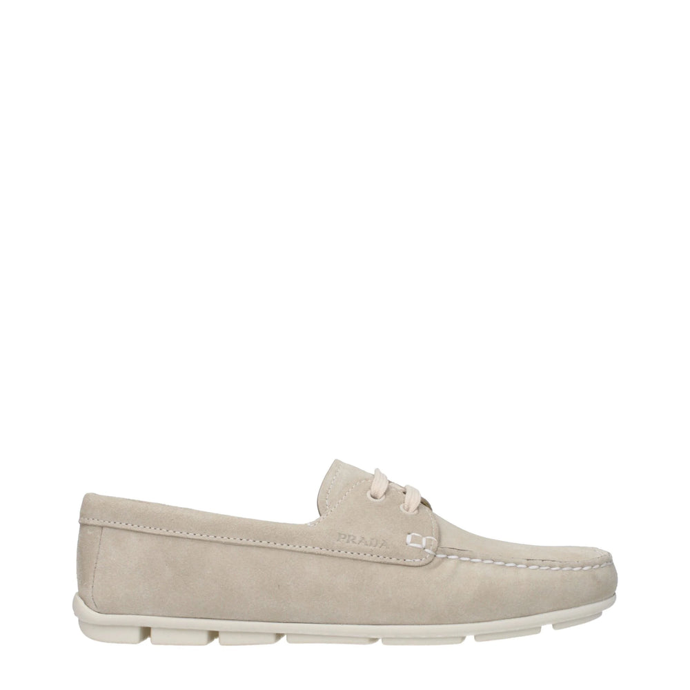 Prada Gray Leather Slip-On Loafers - EU36/US6