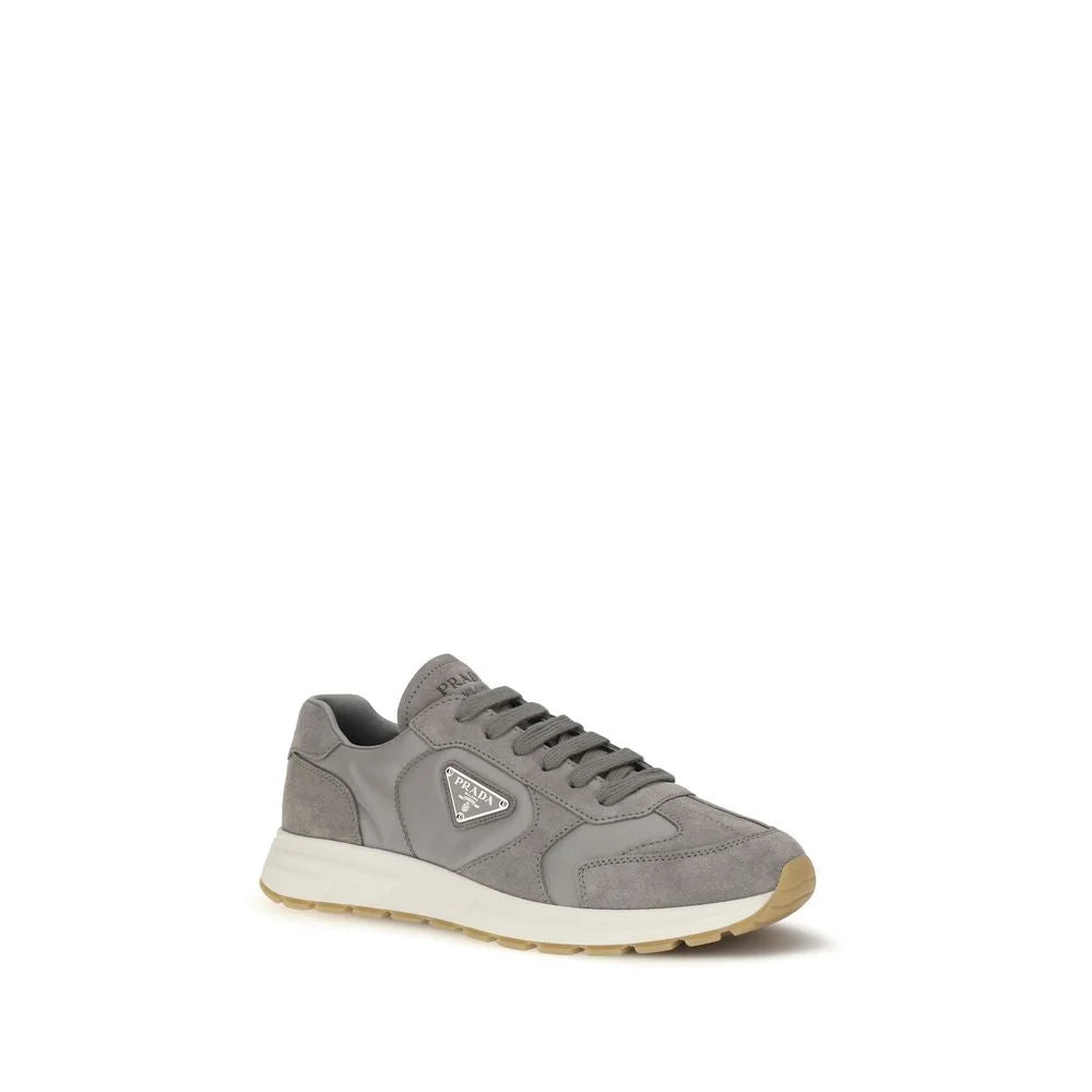Prada Gray Recycled Polyamide Athletic Sneakers - EU40/US7