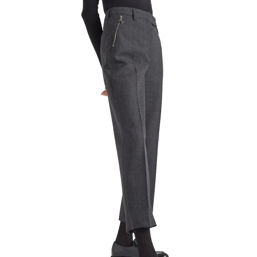 Prada Gray Virgin Wool Dress Pants