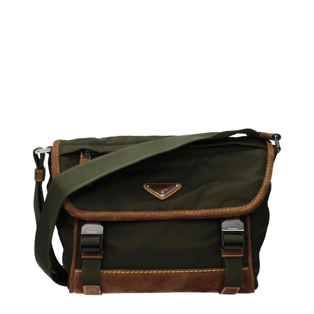 Prada Green Fabric Crossbody Bag