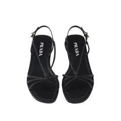 Prada Leather Flat Sandals - EU35/US5 - Sandals