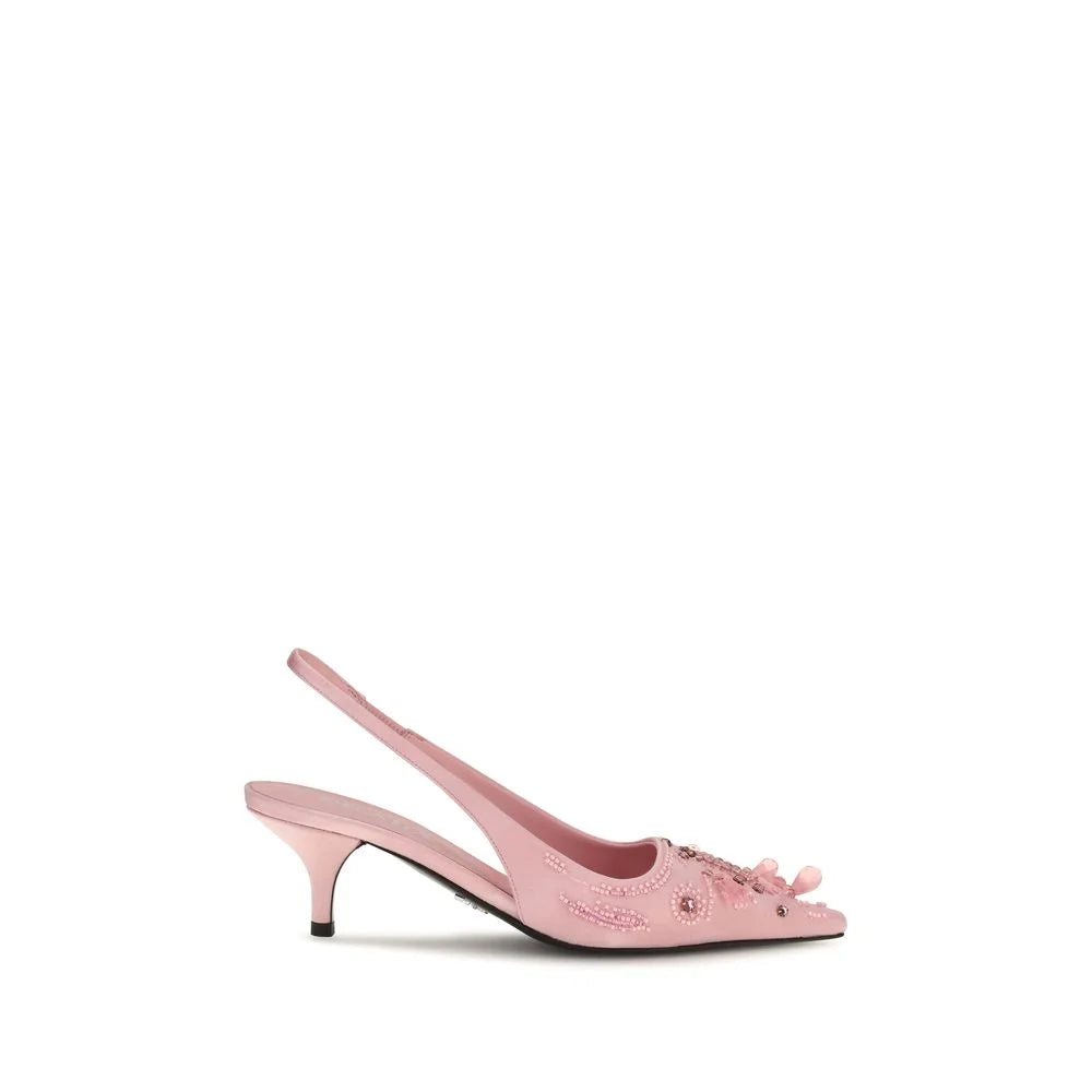 Prada Multicolor Satin Mid Heel Pumps - EU37/US7