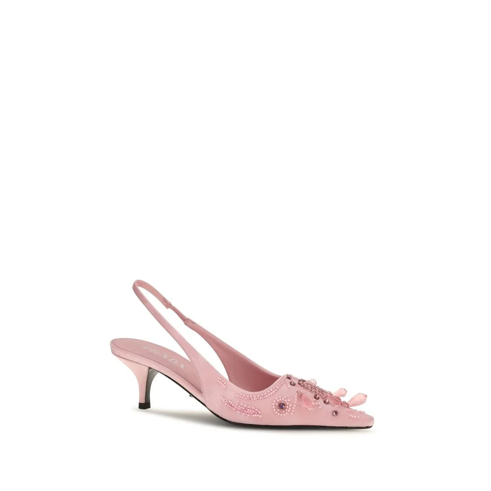 Prada Multicolor Satin Mid Heel Pumps - EU37/US7