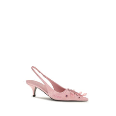 Prada Multicolor Satin Mid Heel Pumps - EU37/US7