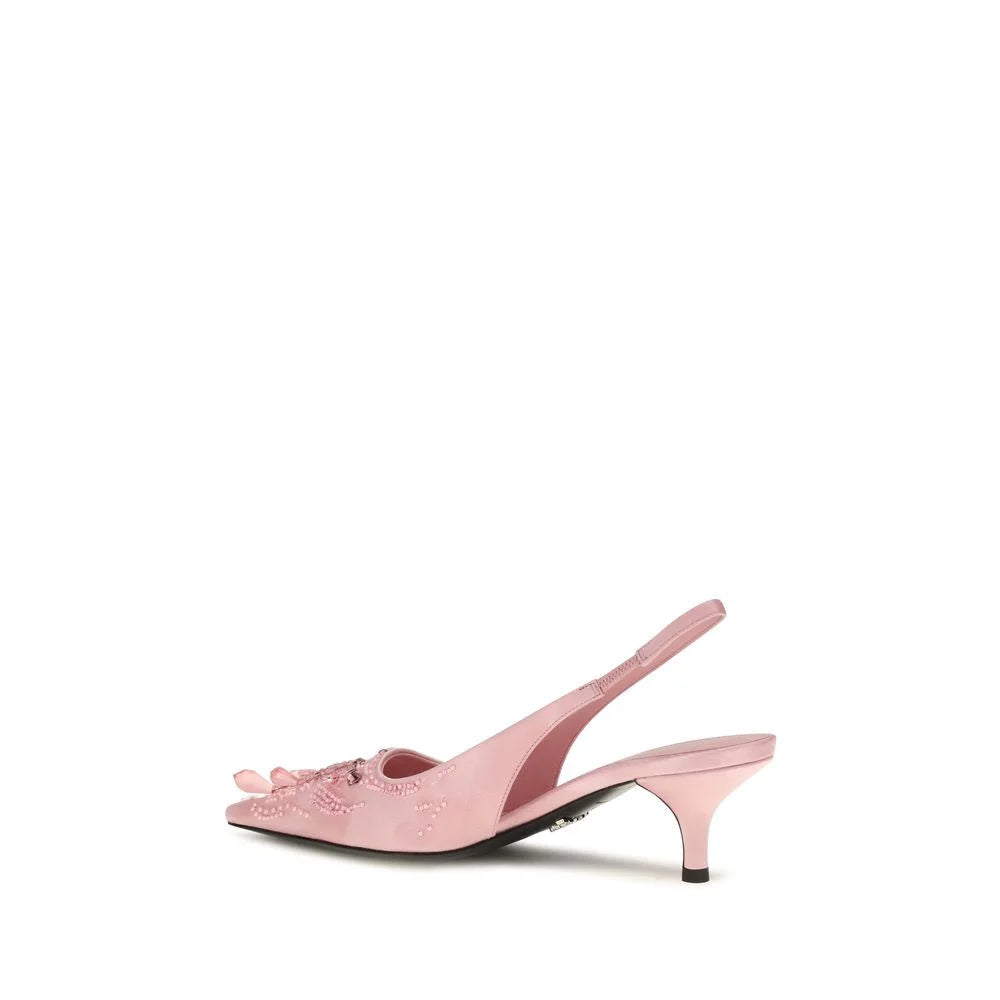 Prada Multicolor Satin Mid Heel Pumps - EU37/US7