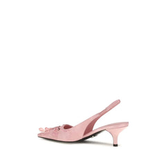 Prada Multicolor Satin Mid Heel Pumps - EU37/US7