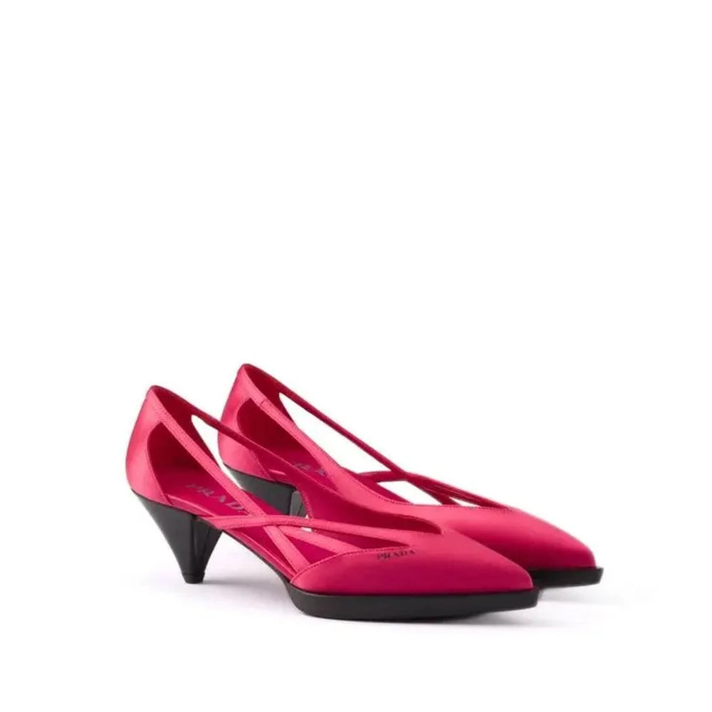 Prada Multicolor Silk Mid Heel Pumps - EU39/US9
