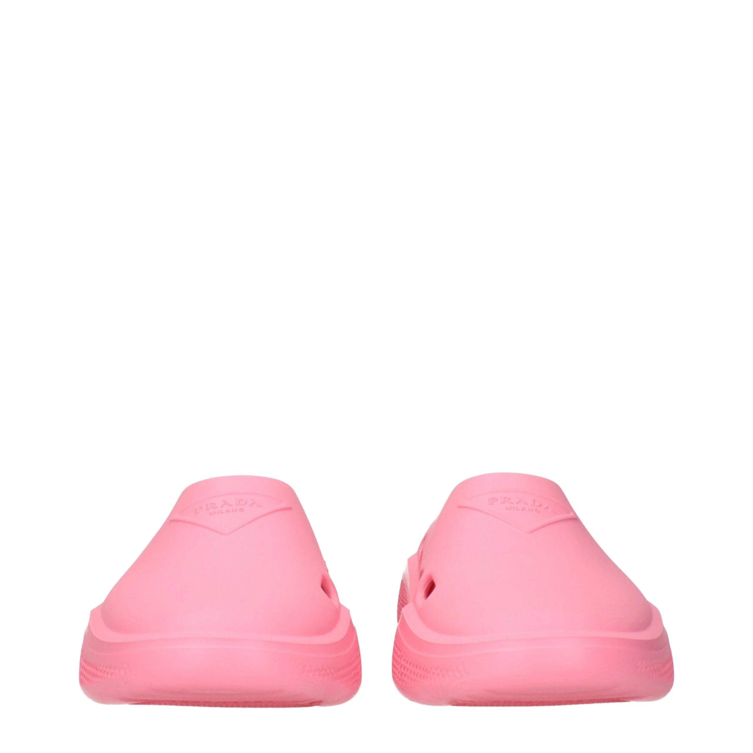Pantoufles roses en coton Prada