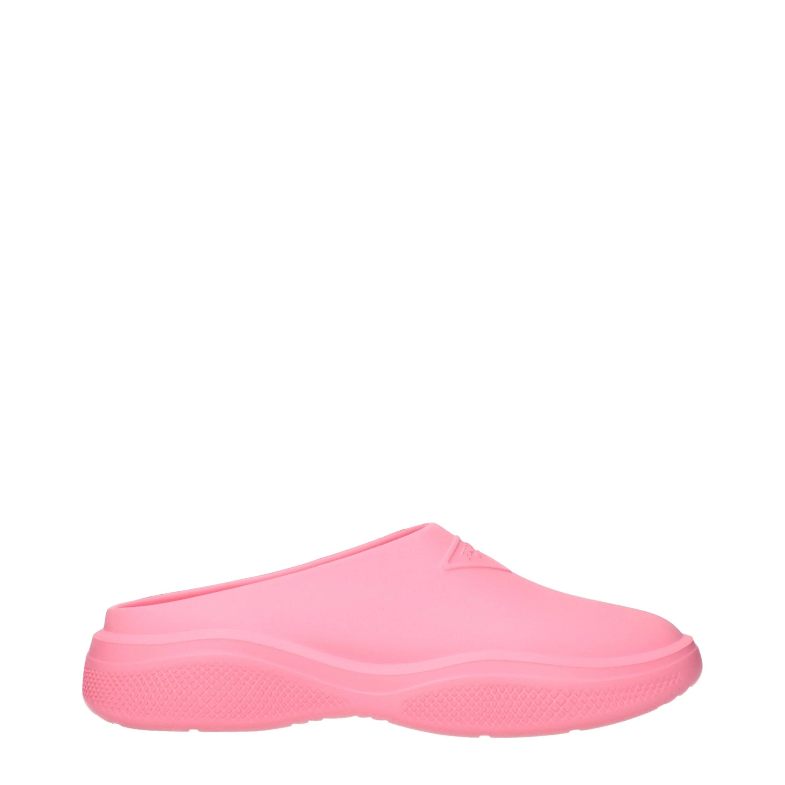 Pantoufles roses en coton Prada