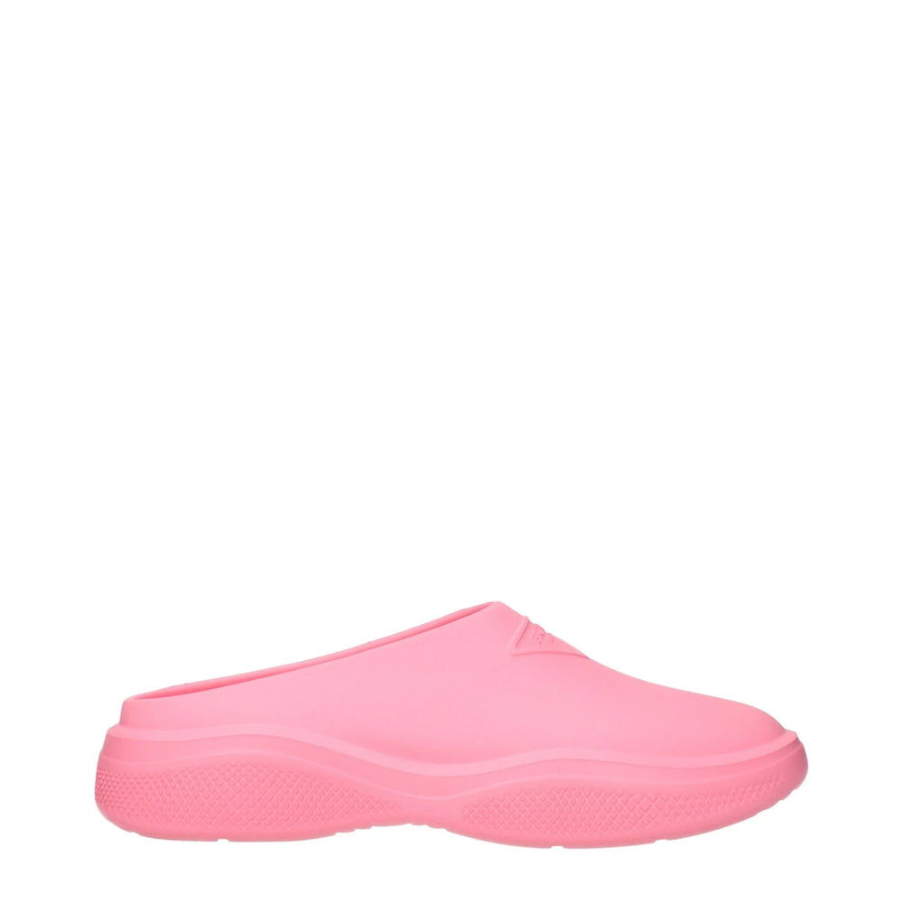 Pantoufles roses en coton Prada