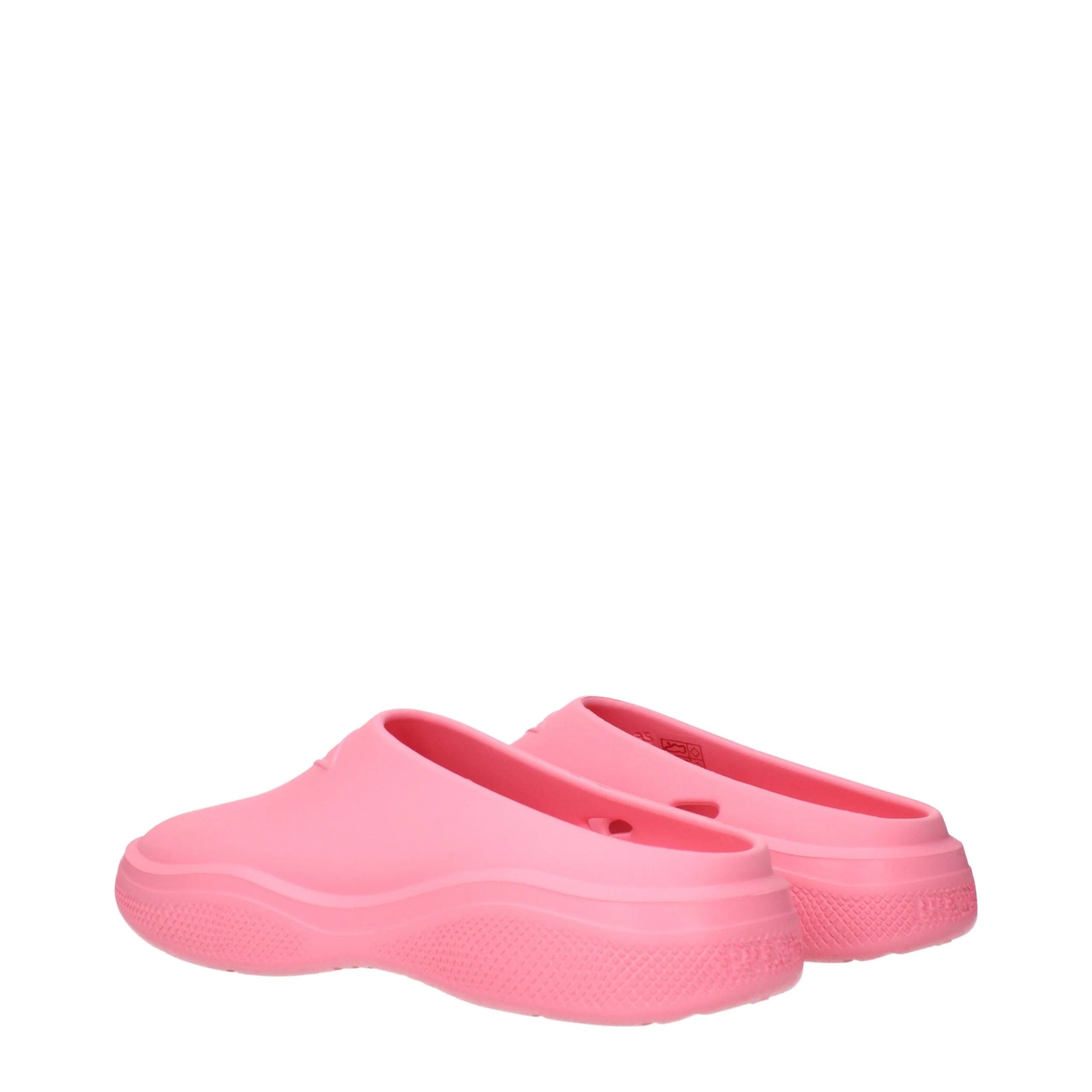 Pantoufles roses en coton Prada