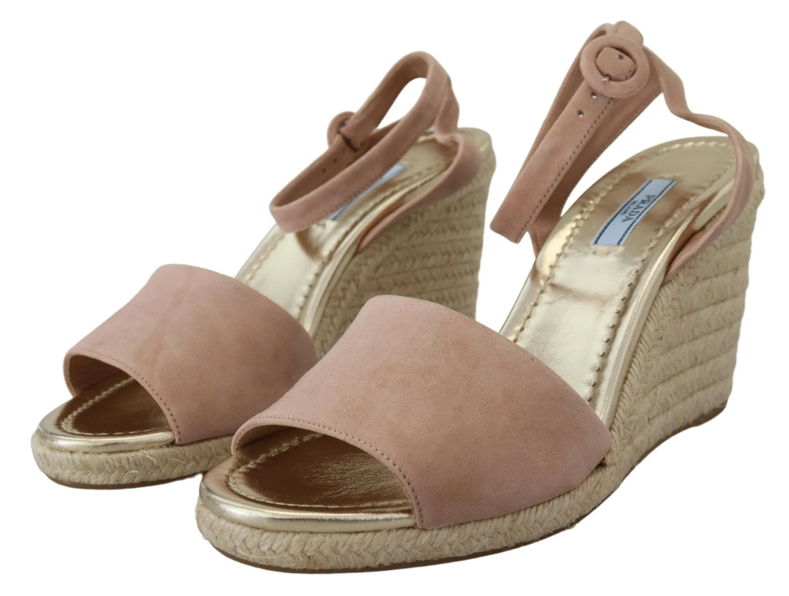 Prada Pink Suede Leather Ankle Strap Sandals - Sandals