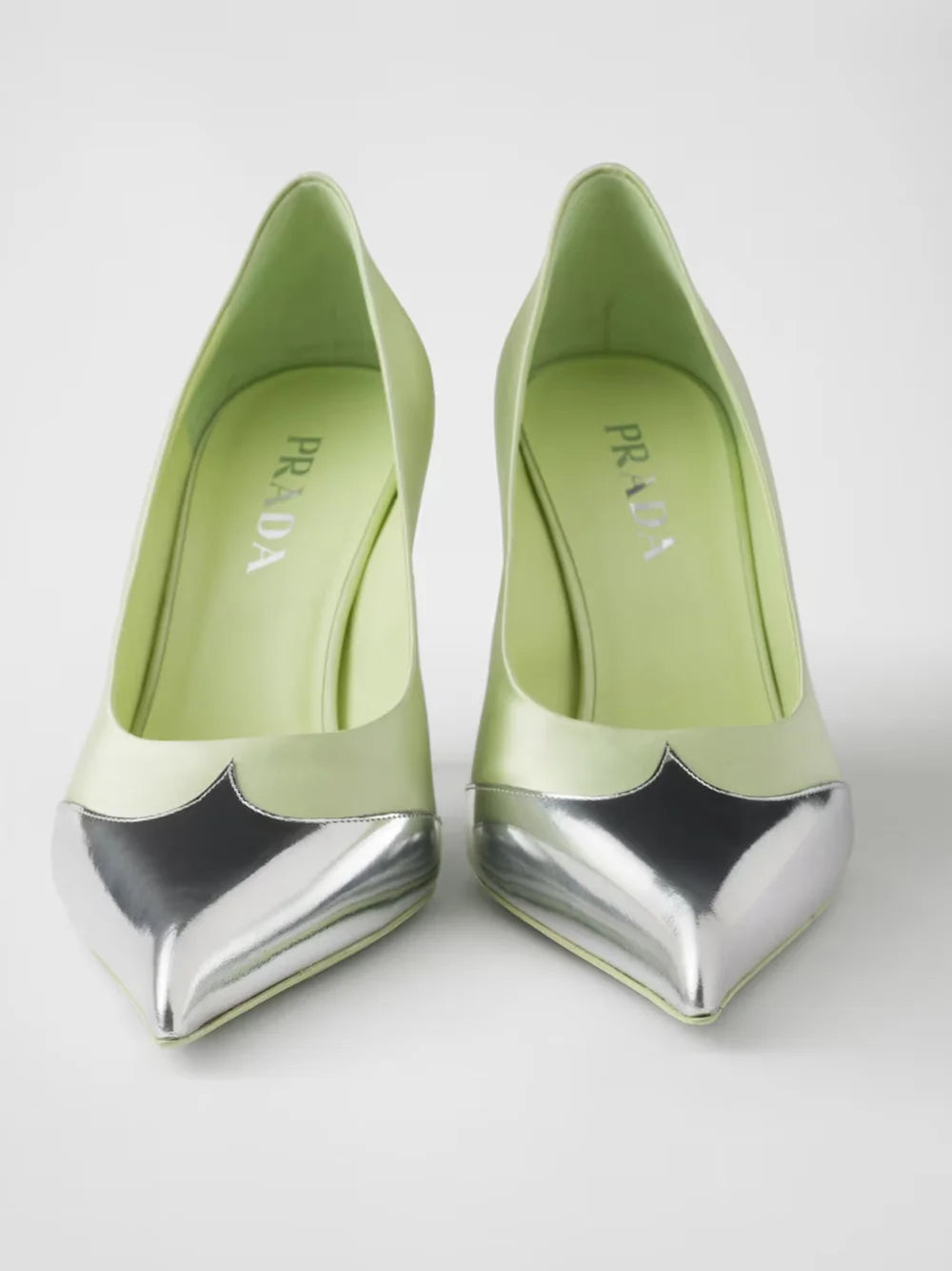 Prada Satin And Metallic Leather Pumps - EU35.5/US5.5 - Heels