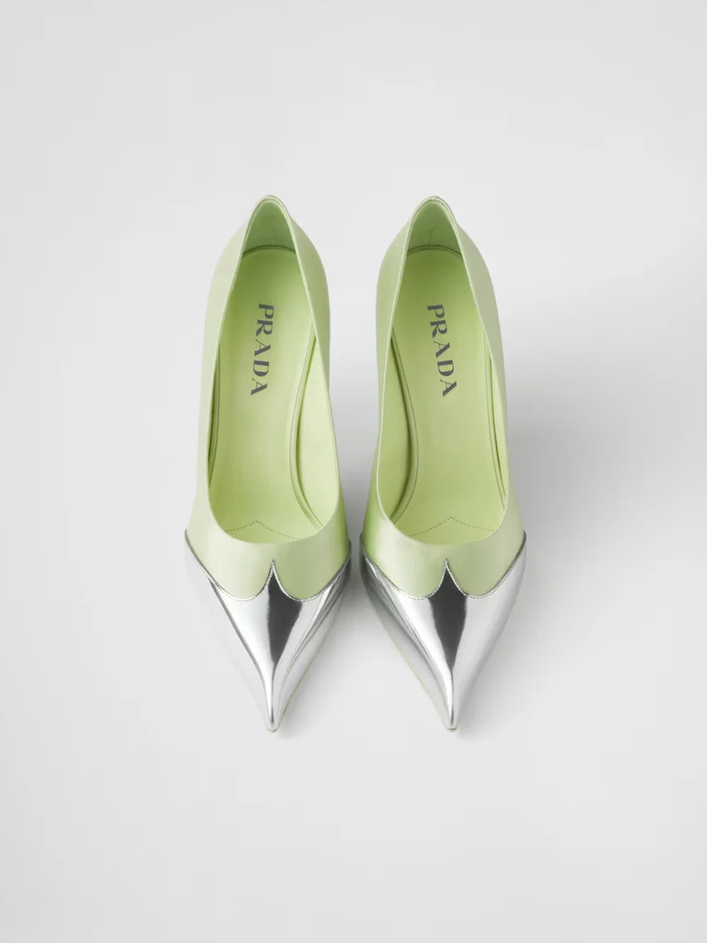 Prada Satin And Metallic Leather Pumps - EU35.5/US5.5 - Heels