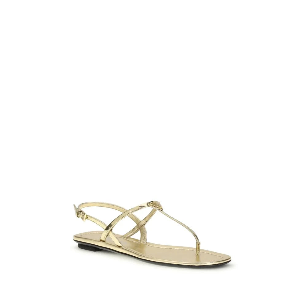 Prada Silver Calf Leather Bos Taurus Flat Sandals - EU37/US7