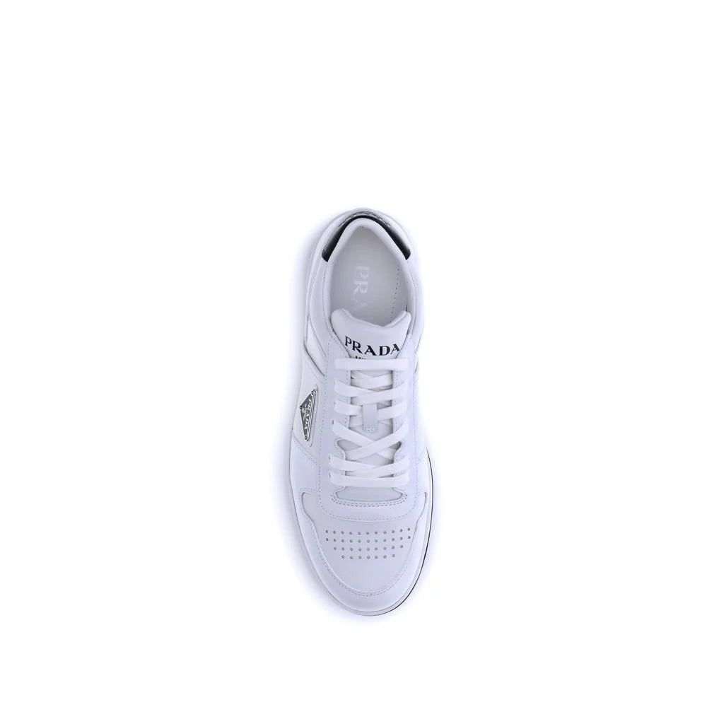 Prada White Calf Leather Bos Taurus Low Top Sneakers - EU41/US8