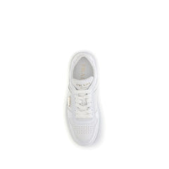 Prada White Calf Leather Bos Taurus Platform Sneakers